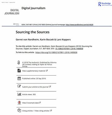 Sourcing the Sources; An analysis of the use of Twitter and Facebook as a journalistic source over 10 years in The New York Times, The Guardian, and Süddeutsche Zeitung
