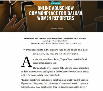 Online Abuse Now Commonplace for Balkan Women Reporters
