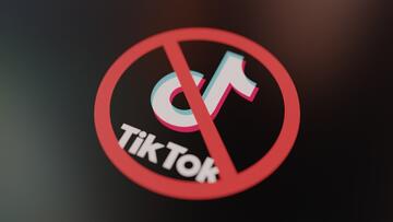 TikTok logo crossed out with red ban sign