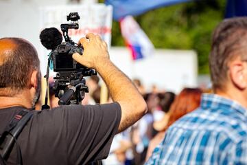A cameraman in Serbia