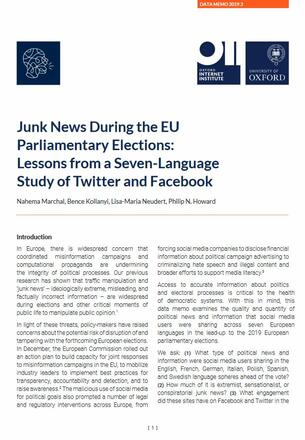 Junk News During the EU Parliamentary Elections