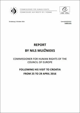 Report by Nils Muižnieks, Commissioner for Human Rights of the Council of Europe following his visit to Croatia from 25 to 29 April 2016