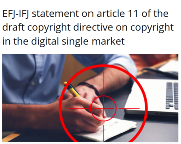 Draft Directive on Copyright in the Digital Single Market: EFJ-IFJ Statement
