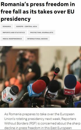 Romania’s press freedom fall Romania’s press freedom fall