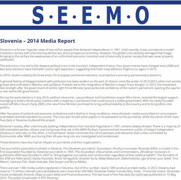 Slovenia – 2014 SEEMO Media Report Slovenia – 2014 SEEMO Media Report