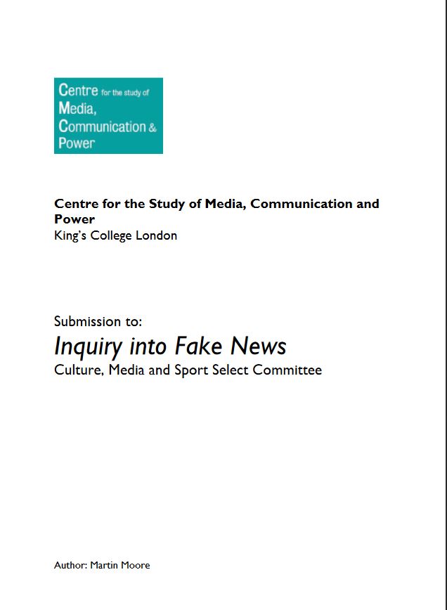 Inquiry into Fake News / Reports and papers / Resources / Media Freedom ...