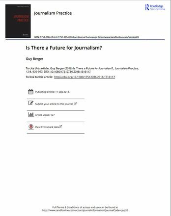 Is There a Future for Journalism? 