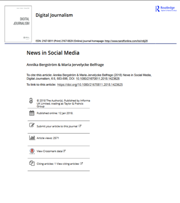 News in Social Media News in Social Media