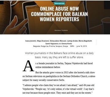 Online Abuse Now Commonplace for Balkan Women Reporters Online Abuse Now Commonplace for Balkan Women Reporters