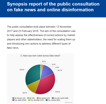 Synopsis report of the public consultation on fake news and online disinformation Synopsis report of the public consultation on fake news and online disinformation